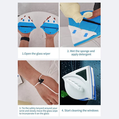 Double-Faced Magnetic Glass Cleaner